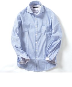SC: ドビー織り ロンドンストライプ セミワイドカラー シャツ