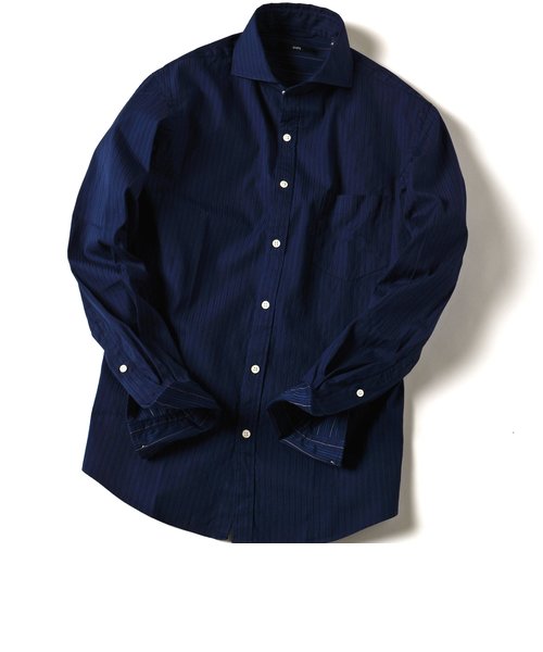 SC: ドビー織り ロンドンストライプ セミワイドカラー シャツ