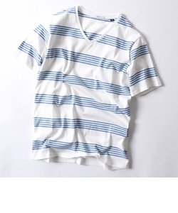 SC: MADE IN JAPAN ワイドボーダー Vネック Tシャツ