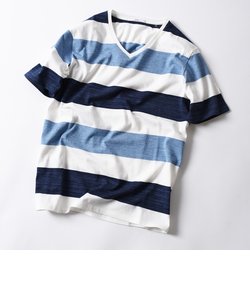 SC: MADE IN JAPAN ワイドボーダー Vネック Tシャツ