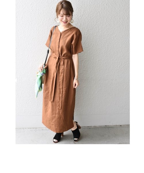 リネンvネックベルトワンピース Ships シップス の通販 Mall