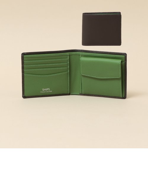 *SHIPS: 【SAFFIANO LEATHER】 2トーン 2つ折 ウォレット （財布）