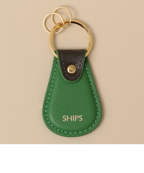 【WEB限定】SHIPS: 【SAFFIANO LEATHER】 2トーン キーホルダー