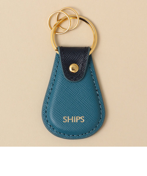 【WEB限定】SHIPS: 【SAFFIANO LEATHER】 2トーン キーホルダー