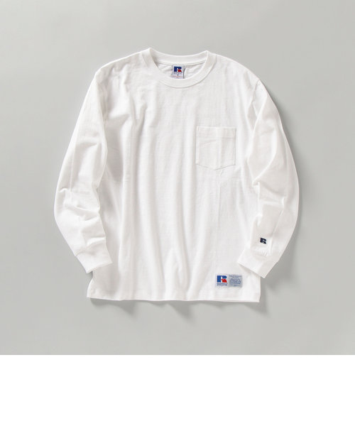 【WEB限定/SHIPS別注】RUSSELL ATHLETIC: ピグメント加工 クルーネック  ロングスリーブ Tシャツ (ロンT) 21SS