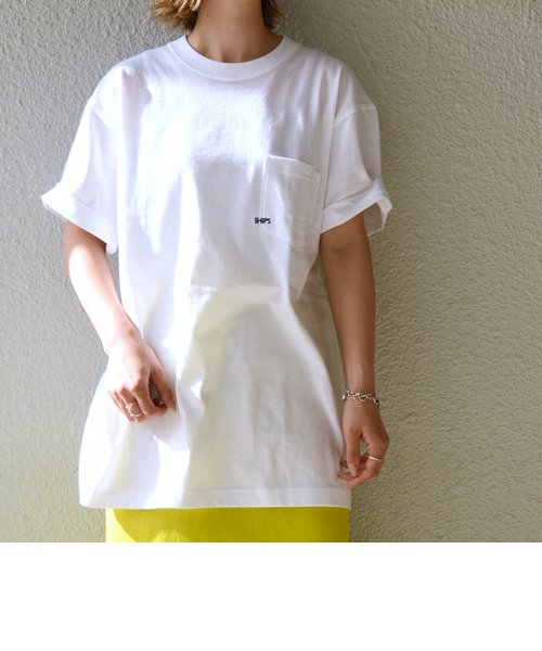 【WEB限定】SHIPS: マイクロ SHIPSロゴ ポケット Tシャツ