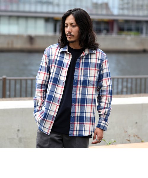 SHIPS: 播州織 フェザー チェック レギュラーカラー ネルシャツ