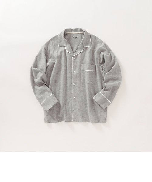 SHIPS any & cozy: オープンカラー パジャマ フランネルシャツ<MEN