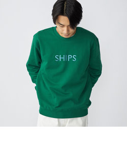 *SHIPS: 刺繍 SHIPS ロゴ ユニセックス クルーネック スウェット