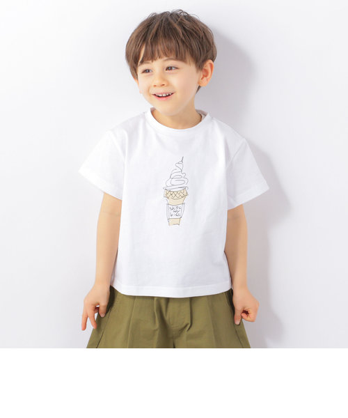 SHIPS any: ドローイング プリント 半袖 Tシャツ <KIDS>