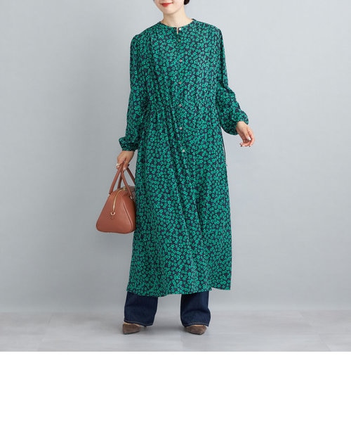 小花柄 ロング丈が旬 大人の花柄ワンピースコーデ Mall