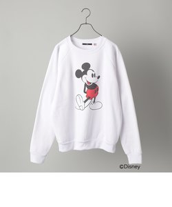*SHIPS: アメリカ製 ＜MICKEY MOUSE＞ プリント ラグランスリーブ クルーネック スウェット