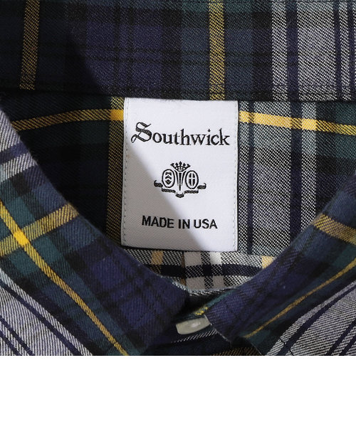 Southwick: シャギーツイル タータンチェック ボタンダウンシャツ