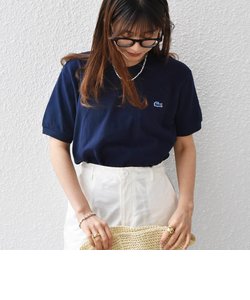 【SHIPS any別注】LACOSTE: ワンポイント ロゴ ピケ クルーネック Tシャツ 24SS◇