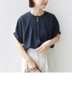 * 〈洗濯機可能〉麻混 フロント タック ドルマン ブラウス 24SS ◇