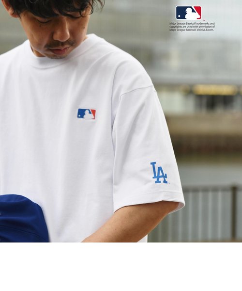 SHIPS any別注】MLB: バッターマン ワンポイント 刺繍 /袖プリント T
