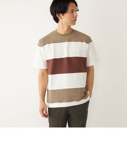 SHIPS Colors: パターン ワイドボーダー Tシャツ