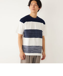 SHIPS Colors: パターン ワイドボーダー Tシャツ