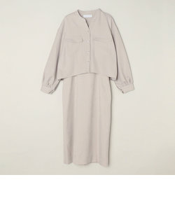quaranciel:〈手洗い可能〉ツイル シャツ ＆ ジャンパースカート セット