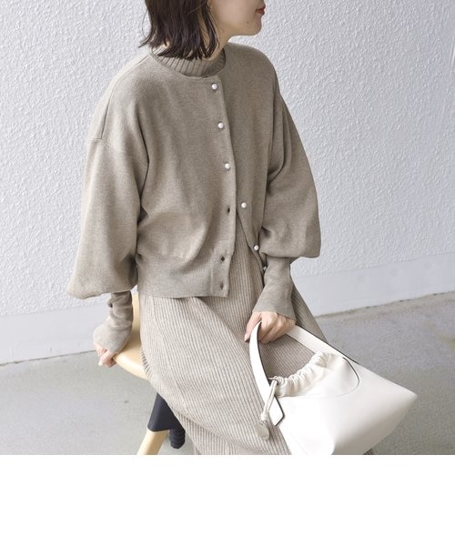 手洗い可能〉カーディガン + ワンピース ニット セットアップ 