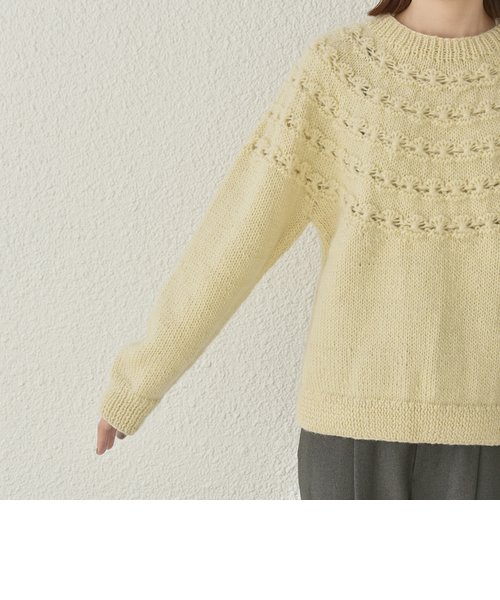 SHIPS any別注】NEPAL HAND KNIT: フラワー ライン ニット | SHIPS