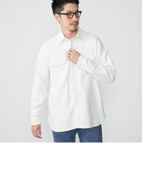 SHIPS: レギュラーカラー Wポケット ヘビーネル ワークシャツ
