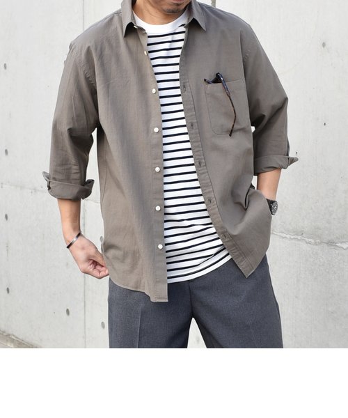 SHIPS any: 〈洗濯機可能〉コットン / リネン ７分袖 レギュラー シャツ 24SS◇