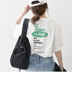 La Hutte:〈洗濯機可能〉ラウンドヘム ロゴ プリント TEE