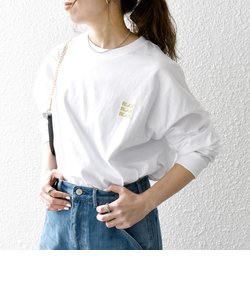SHIPS any: BLAH BLAH BLAH.ワンポイント 刺繍 ルーズ Tシャツ (ロンT)◆