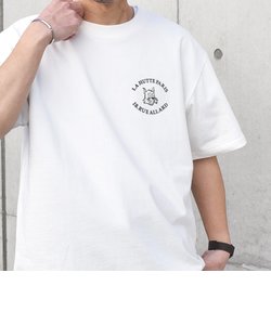 【SHIPS any別注】La Hutte: ワンポイント ロゴ / バックプリント デザイン Tシャツ◇
