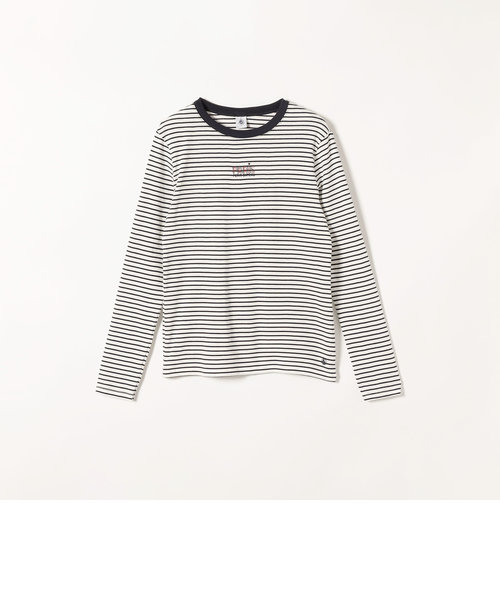 【SHIPS any別注】PETIT BATEAU:〈洗濯機可能〉PARIS プリント ボーダー ロン TEE