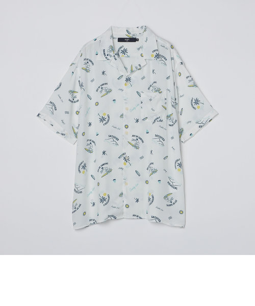 SHIPS Colors:〈洗濯機可能〉レーヨン プリント オープンカラー シャツ