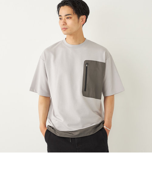 SHIPS Colors:コンビネーション ポケット TEE