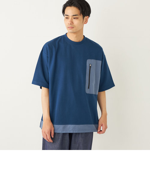 SHIPS Colors:コンビネーション ポケット TEE