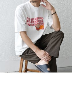 【SHIPS any別注】HANDTEX: NOT AMERICAN FOOD？ ロゴ プリント Tシャツ◇