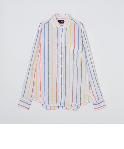 Drake's: MULTI STRIPE LINEN SHIRT LS