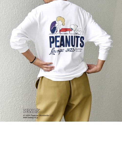 SHIPS any: SNOOPY コラボ PLACE グラフィック バック プリント Tシャツ (ロンT)◆