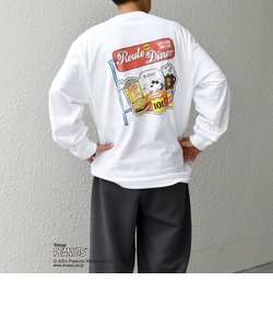 *SHIPS any: SNOOPY コラボ カルチャー グラフィック バック プリント Tシャツ (ロンT)◆