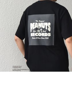 SHIPS any: SNOOPY コラボ RECORDS グラフィック バック プリント Tシャツ◆