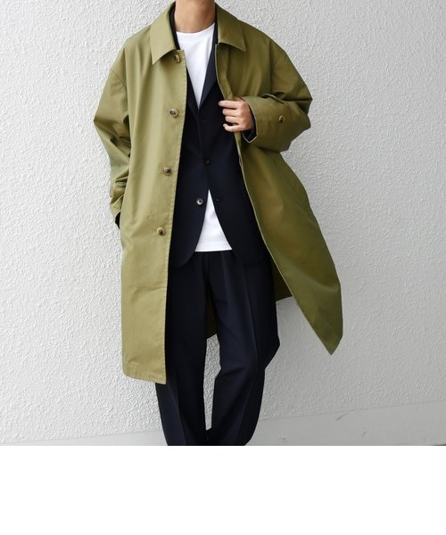 正規品 ステンカラーコート SHIPS: コットン/ポリエステル ギャバジン