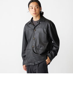 BENCH MARKING SHIRT: フェイクレザー カーコート