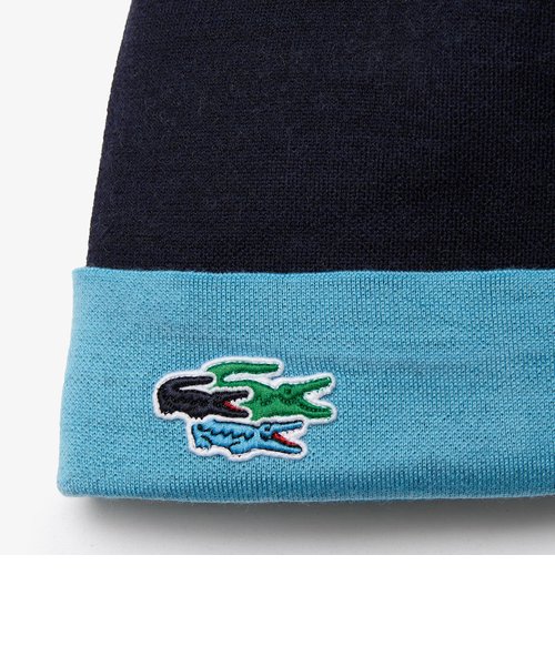 カラーブロックレスポンシブルウールニットキャップ | LACOSTE ...