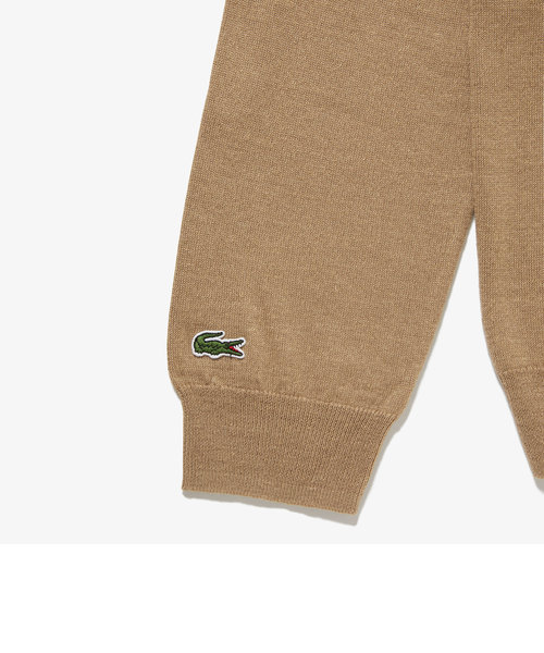 ナンバリング入りリネン×ウールブレンドニットパーカ | LACOSTE