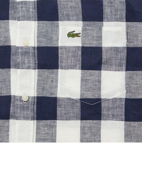 リネンチェック半袖ボタンダウンシャツ | LACOSTE（ラコステ）の通販