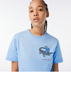 『Lacoste x Netflix』 アレンジワニロゴレディースTシャツ