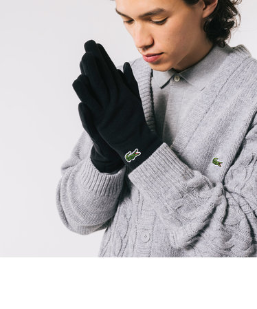 LACOSTE☆モノグラム キルティング レザー コンビ グローブ-