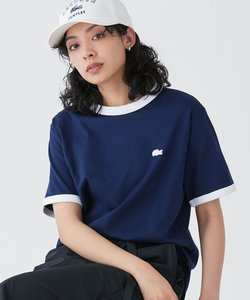 【オンライン限定】LACOSTE ワンポイントロゴ リンガーTシャツ