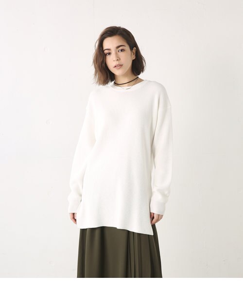 サイドスリット畦編みニットPO | AZUL by moussy（アズールバイ 