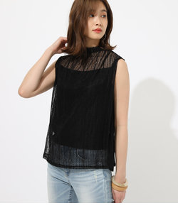 FRILL NECK LACE TOPS