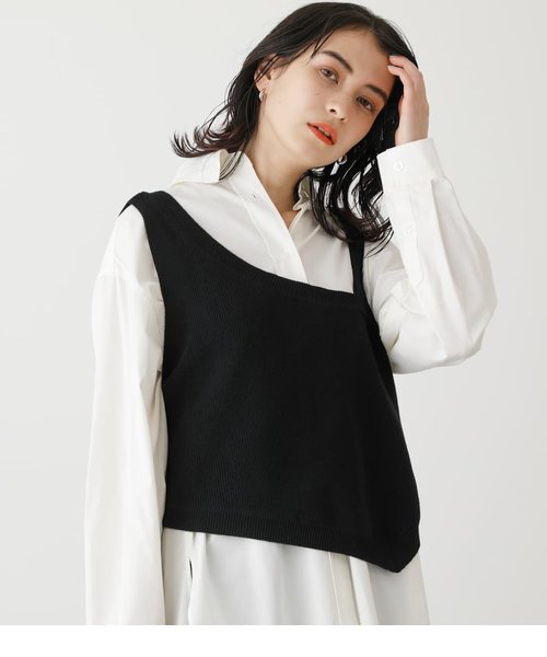 ASYMMETRY KNIT VEST AZUL by moussy（アズールバイマウジー）の通販 mall